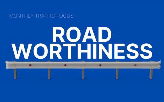 Banner image that says monthly traffic focus roadworthiness