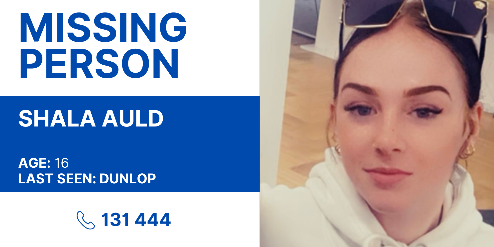 ACT Policing is seeking the public’s assistance to locate missing 16-year-old girl Shala Auld.
