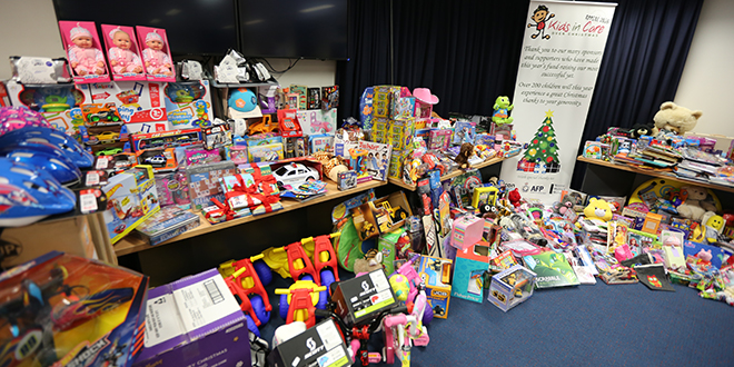 Donations for the ACT Policing’s annual Kids in Care charity drive