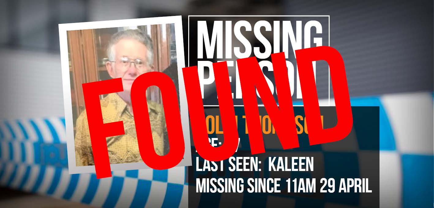 Missing person Colin Thompson found safe and well