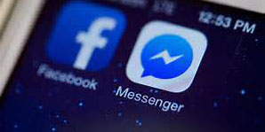 Facebook and messanger icons on a phone