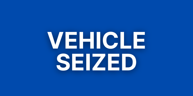 Text banner - Vehicle seized 