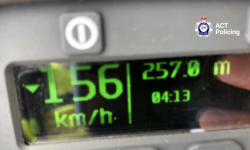 Recorded speed 156kmh