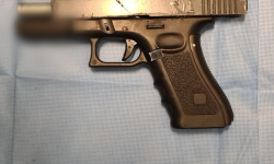 Image of Gel Blaster Firearm on a blue background