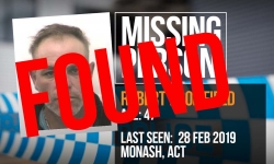 Great news Canberra! Robert has been found safe and well.