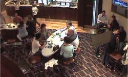CCTV of people sitting in the Mawson Club on 1 May 2005