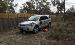 Ford Territory in Aranda which sustained extensive damage and contained items of stolen property