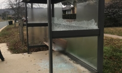 Damage to Canberra bus shelter