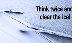 Think twice and clear the ice on car windscreens