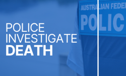 Banner image that says police investigate death