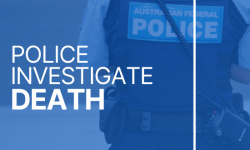 Banner image that says police investigate death