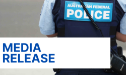Image of police officer with the words media release written on it