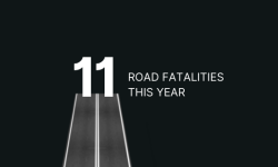 Banner image that says 11 road fatalities this year