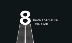 Image that says '8 road fatalities this year'