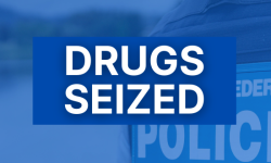 Text banner - Drugs seized